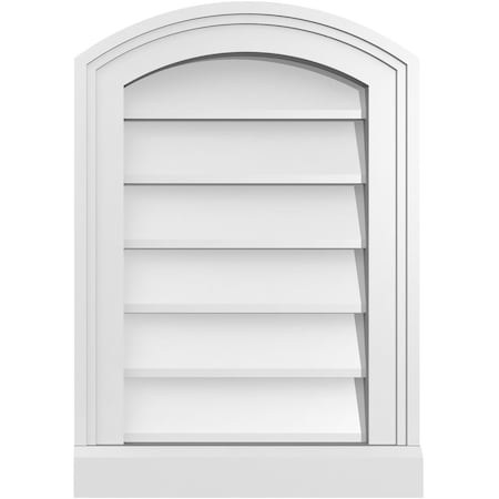 Ekena Millwork Arch Top Surface Mount PVC Gable Vent: Functional, w/ 2"W x 2"P Brickmould Sill Frame, 14"W x 20"H GVPAR14X2003SF
